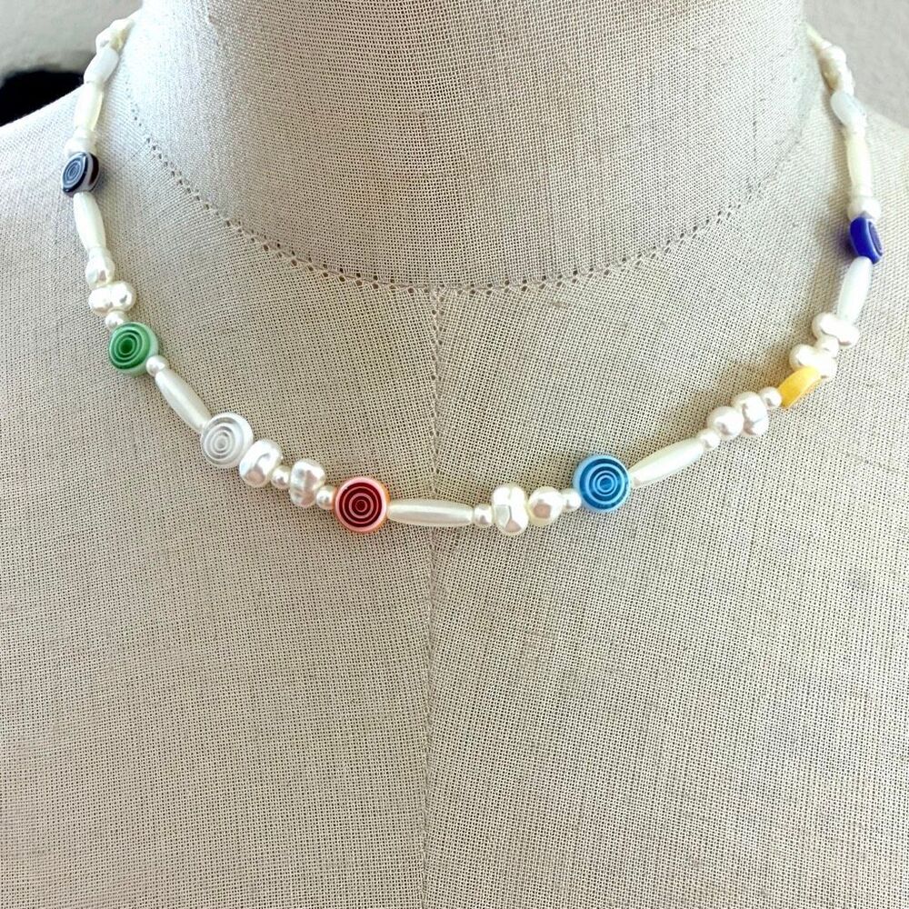 Sugarfix Multicolor Beaded Pearl Necklace